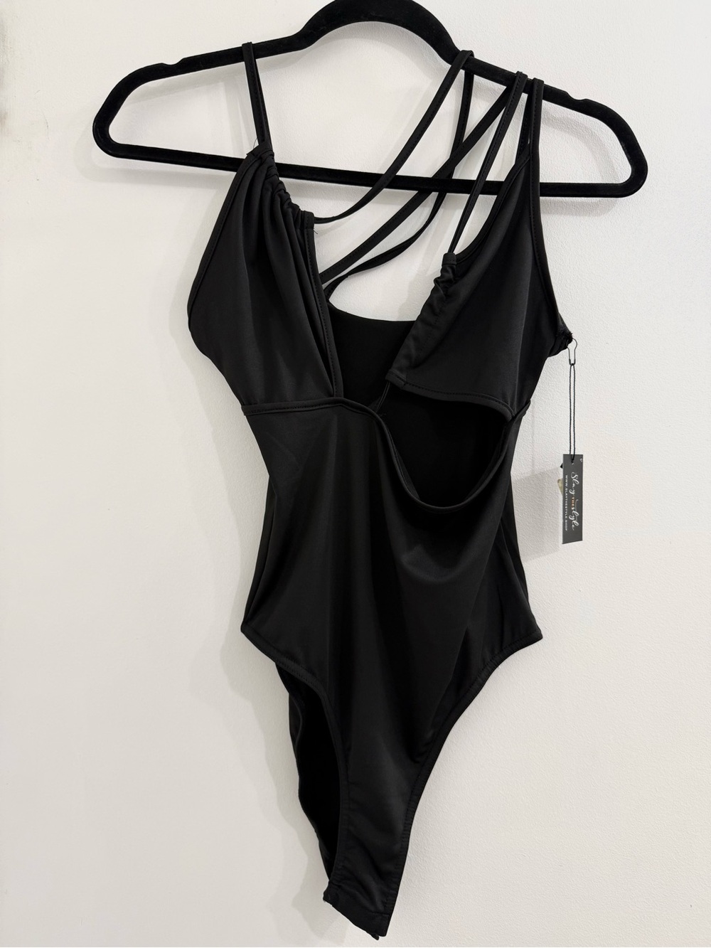 Black Strappy One-Piece Bodysuit